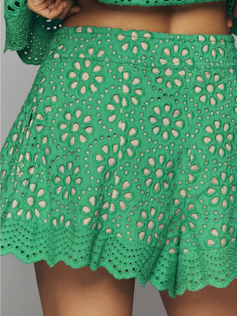 Hope for Flowers by Tracy Reese Green Eyelet Shorts - Picture 3 of 7